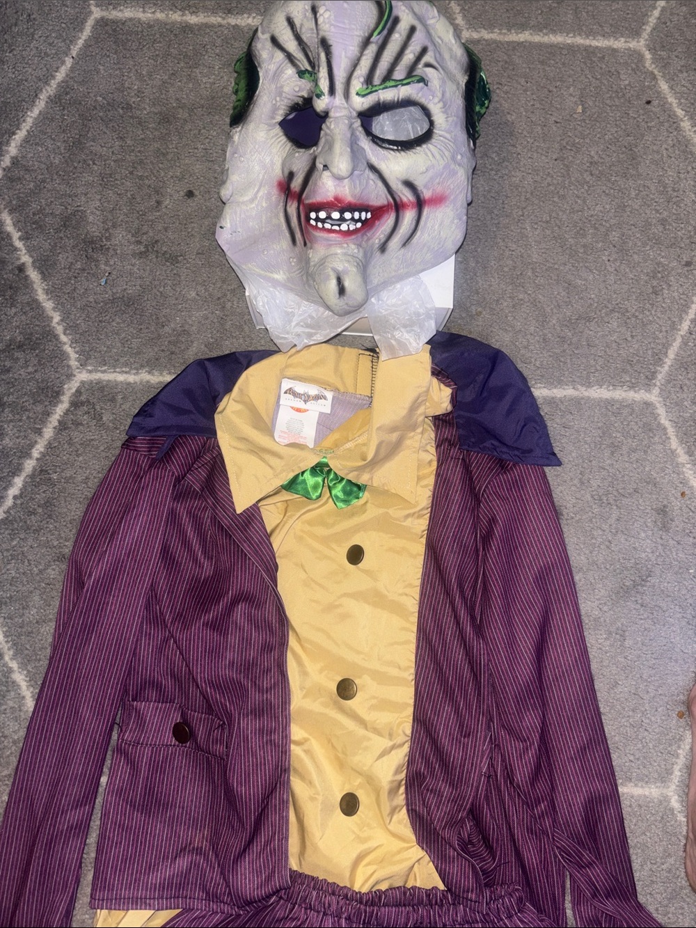 Mens Joker Batman Purple and Yellow Villain Costume with Mask